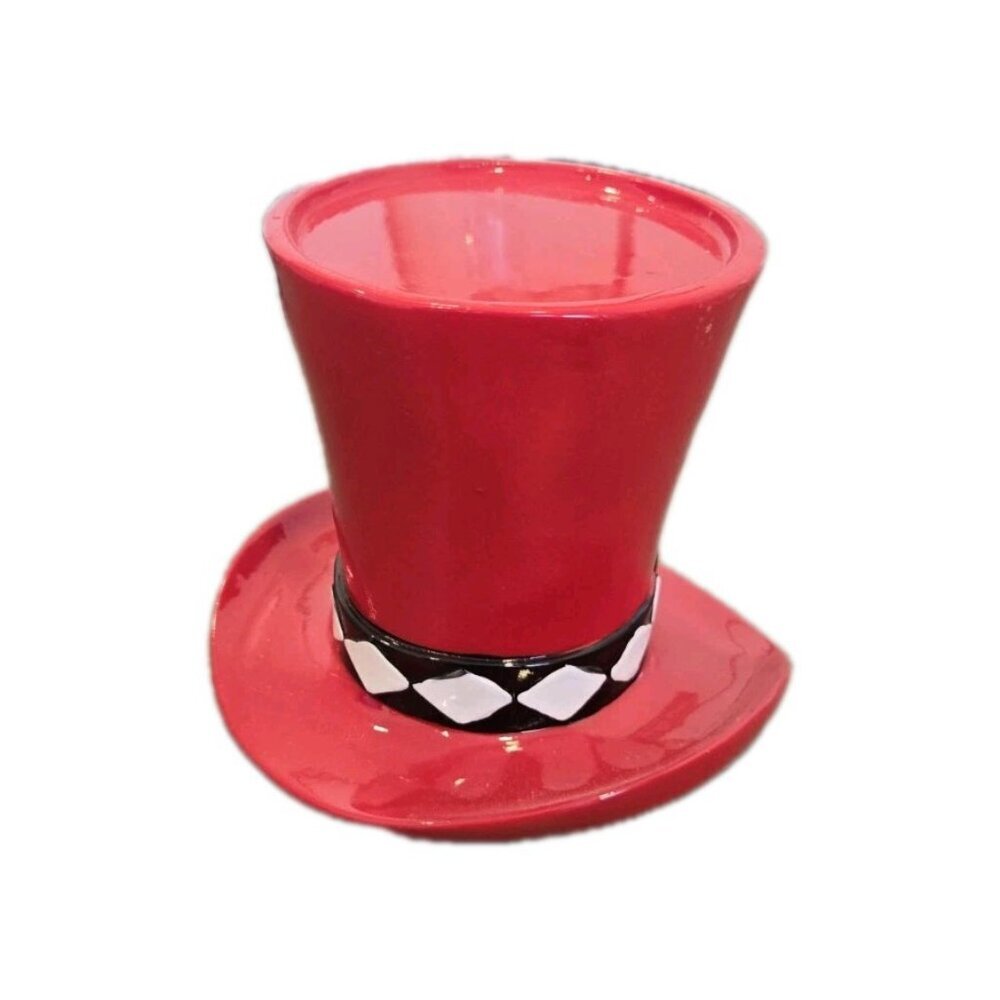 New Red / Green Checkered Christmas Top Hat Candle Holder Candle Stand Decor - Picture 3 of 3